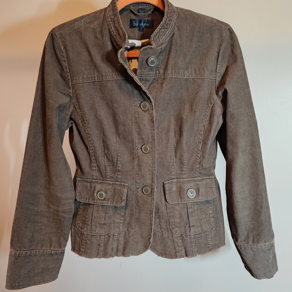 Boden Taupe Corduroy Utility Jacket